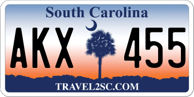 SC license plate AKX455