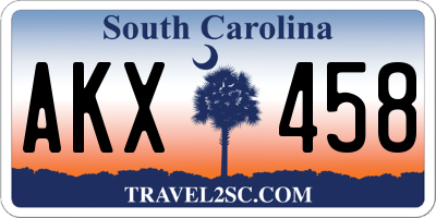 SC license plate AKX458