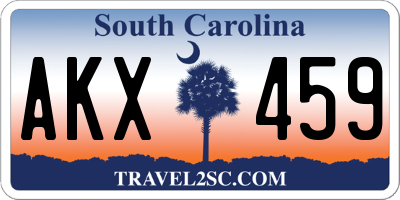 SC license plate AKX459