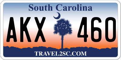 SC license plate AKX460