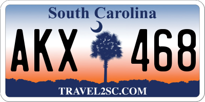 SC license plate AKX468