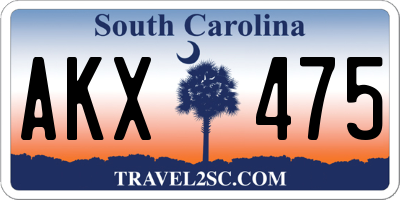 SC license plate AKX475