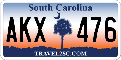 SC license plate AKX476