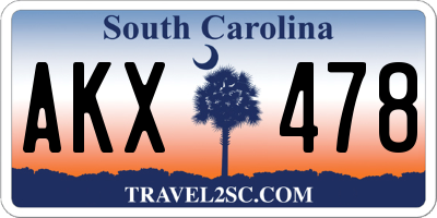 SC license plate AKX478