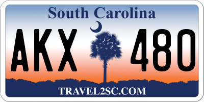 SC license plate AKX480