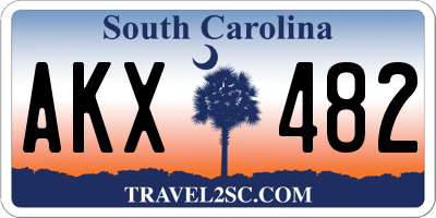 SC license plate AKX482