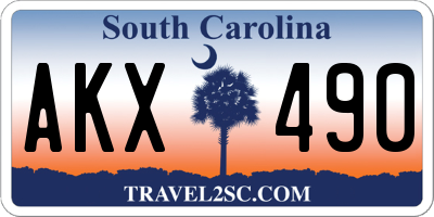 SC license plate AKX490