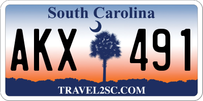 SC license plate AKX491