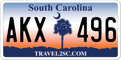 SC license plate AKX496