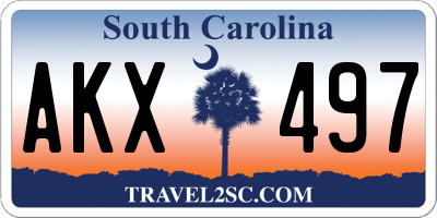SC license plate AKX497