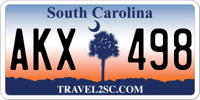SC license plate AKX498