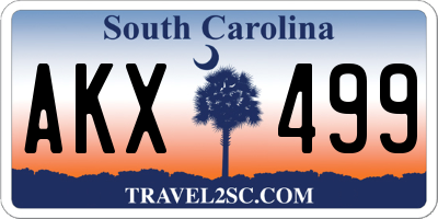 SC license plate AKX499