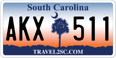 SC license plate AKX511