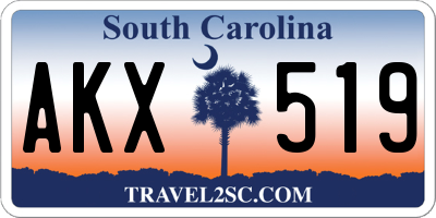 SC license plate AKX519