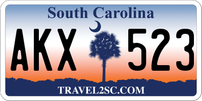SC license plate AKX523