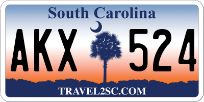 SC license plate AKX524