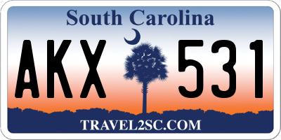 SC license plate AKX531