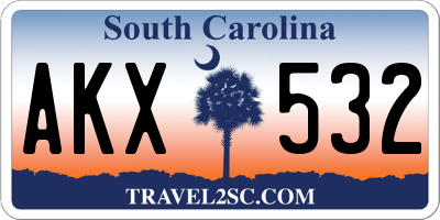 SC license plate AKX532