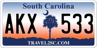 SC license plate AKX533