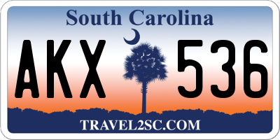 SC license plate AKX536