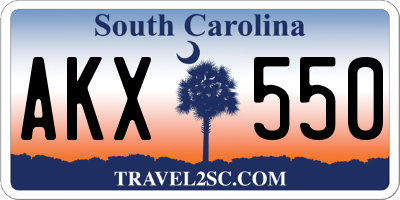 SC license plate AKX550