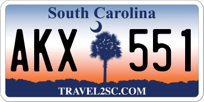 SC license plate AKX551