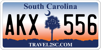 SC license plate AKX556