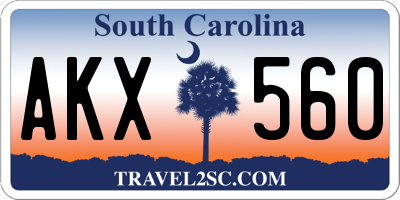 SC license plate AKX560