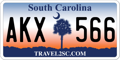 SC license plate AKX566