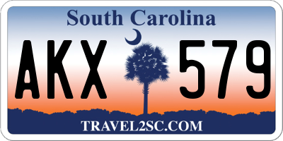 SC license plate AKX579