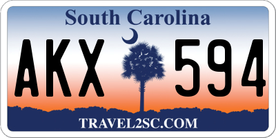 SC license plate AKX594