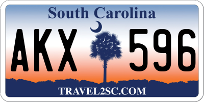 SC license plate AKX596