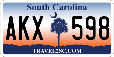 SC license plate AKX598