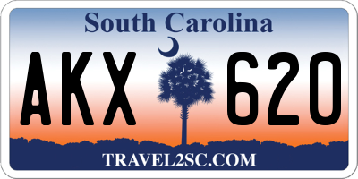 SC license plate AKX620