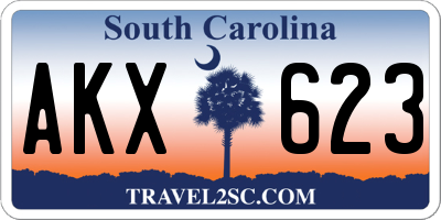 SC license plate AKX623