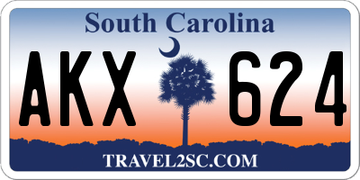 SC license plate AKX624