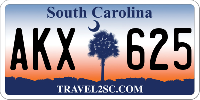 SC license plate AKX625