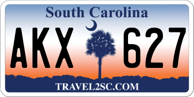SC license plate AKX627