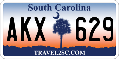 SC license plate AKX629
