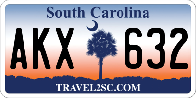 SC license plate AKX632