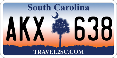 SC license plate AKX638