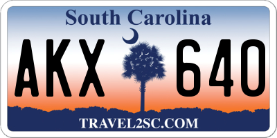 SC license plate AKX640