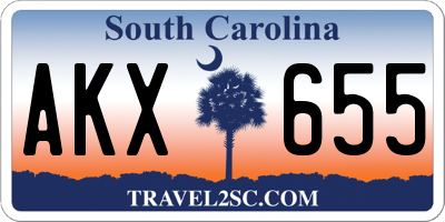 SC license plate AKX655