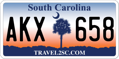 SC license plate AKX658
