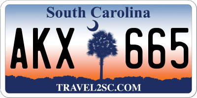 SC license plate AKX665