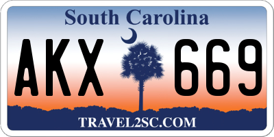 SC license plate AKX669