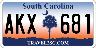SC license plate AKX681