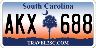 SC license plate AKX688