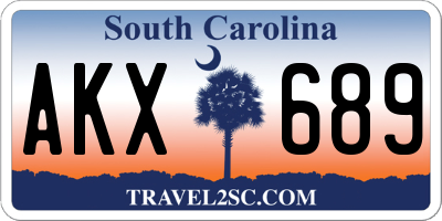 SC license plate AKX689