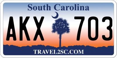 SC license plate AKX703